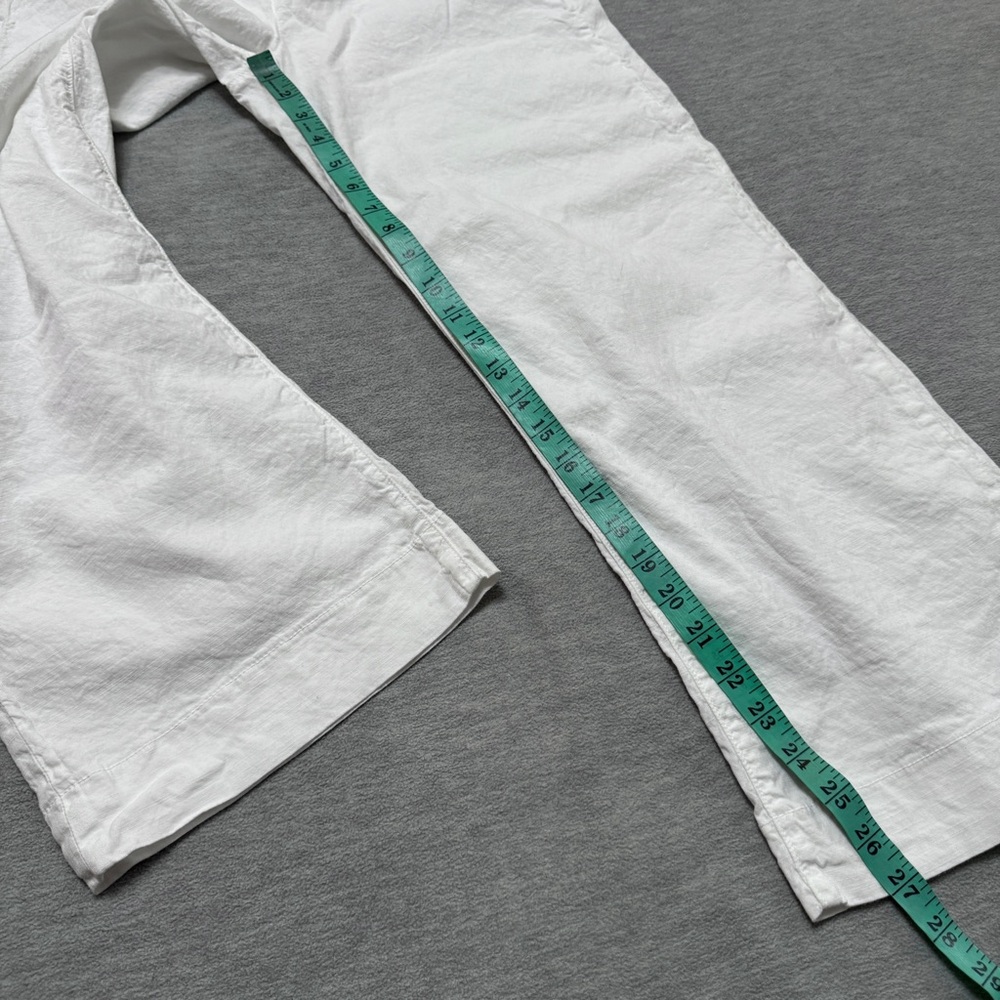 Frank Eileen sz 6 Wexford Linen Cotton Pants Trouser White Wide Leg High Waist - Picture 13 of 13
